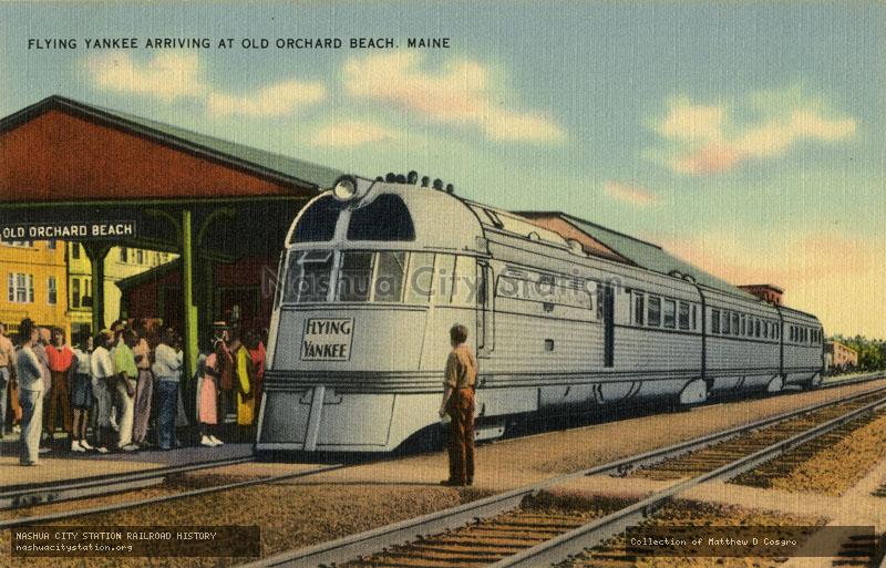 Postcard: Flying Yankee Arriving at Old Orchard Beach, Maine